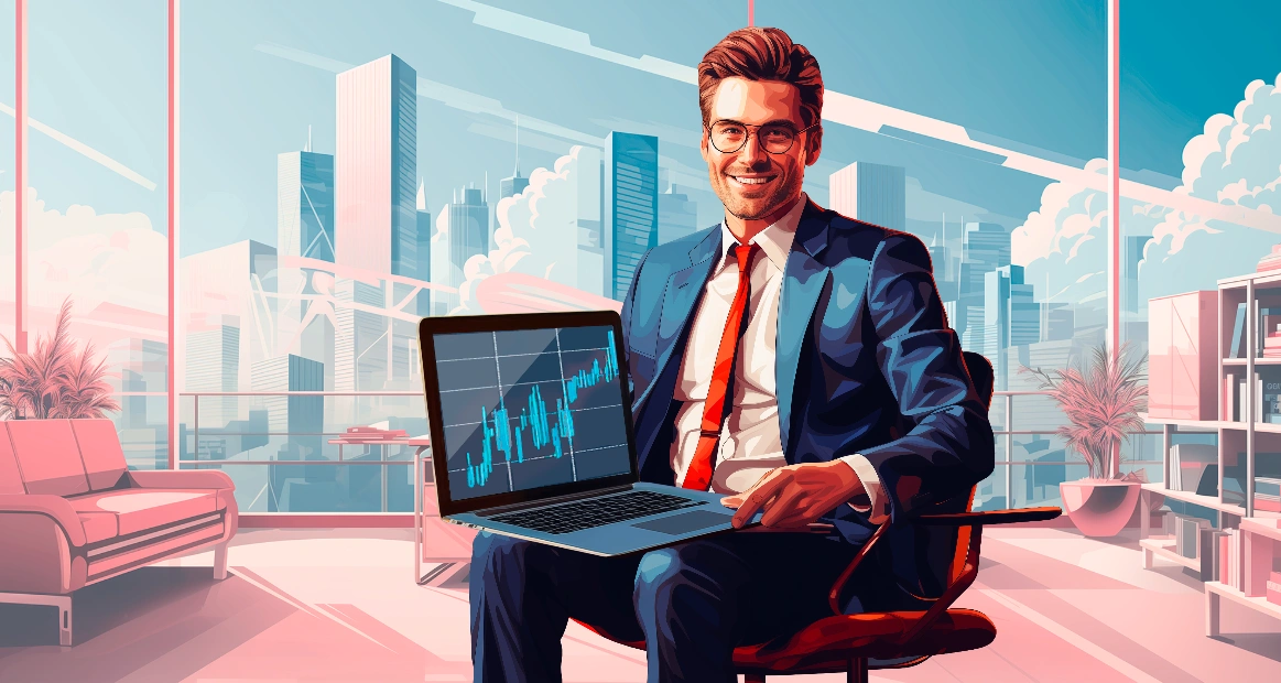 Изображение мужчины на баннере